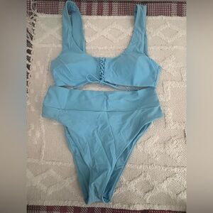 Aerie 2pc, high waisted, cheeky cut bikini (M-top/ L bottoms)